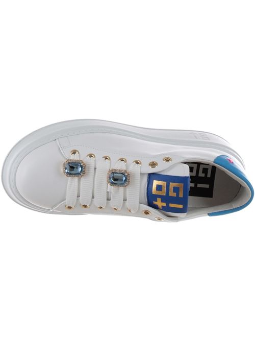 Sneakers combi tarta con linguetta bianco-azzurro Gio + GIO + | PIA-38